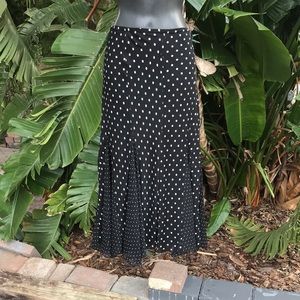 Sunny Taylor polkadotted asymmetric trumpet skirt